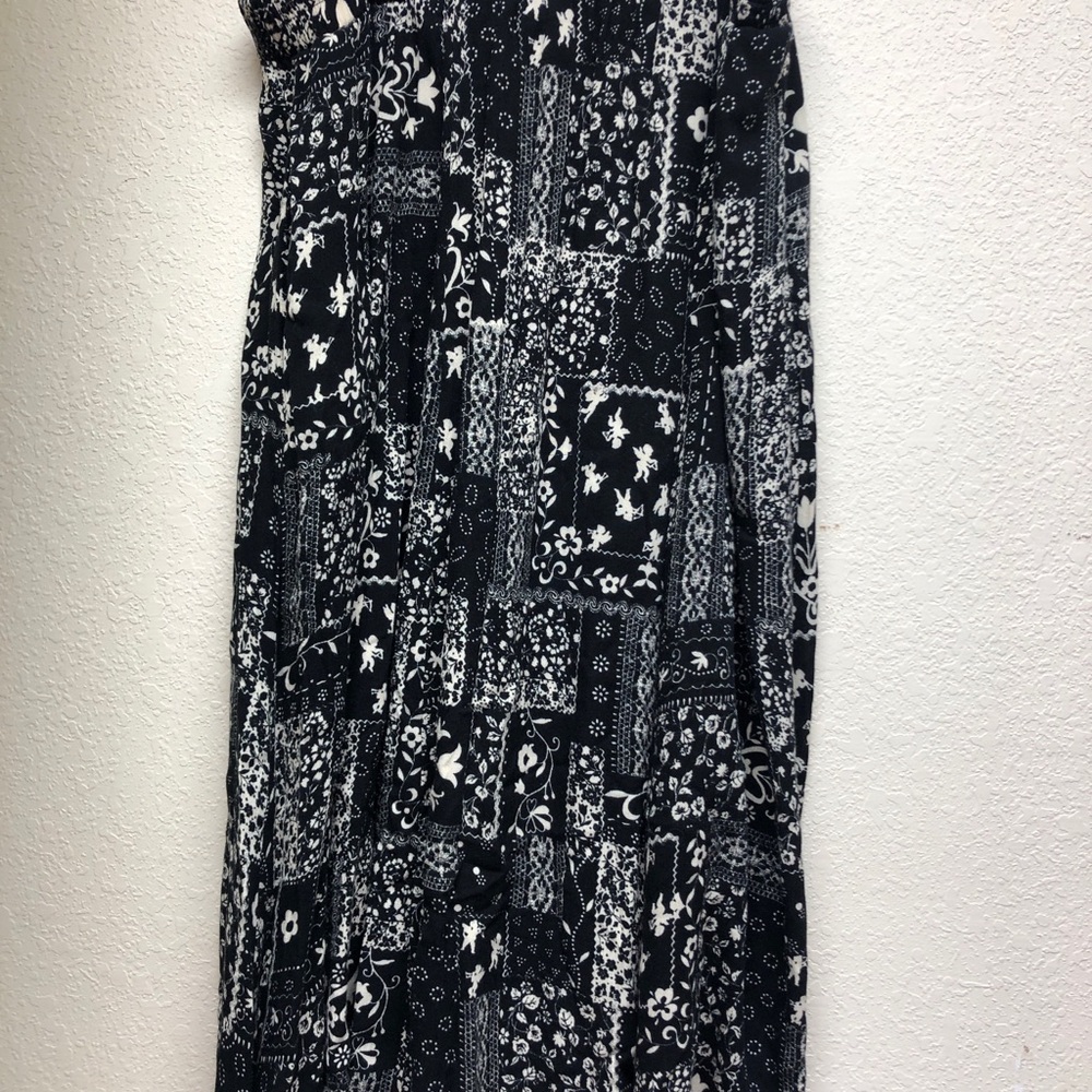 Black & White Patchwork Maxi Skirt by The Vermont Country Store sz X-large